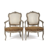 Pair of Painted Carved Armchairs