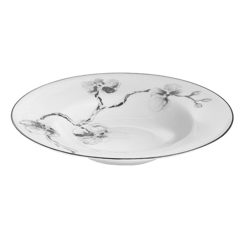 Black Orchid Rimmed Bowl