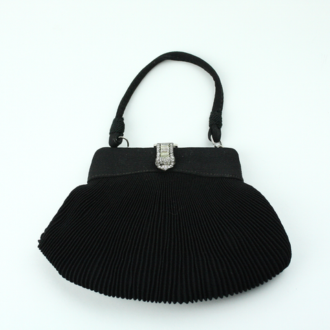 Black Pleated Evening Bag