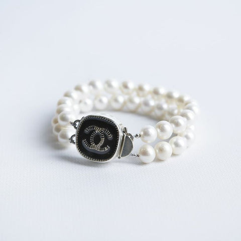 Black and Gold Square Double Strand Bracelet