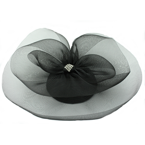 French Couture Black Silk Tilt Top Hat