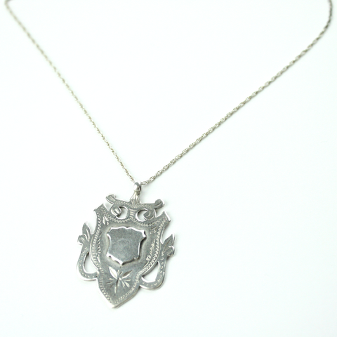 Sterling Silver Necklace with Antique Fob