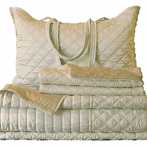 Ivory/Ecru Quilted Coverlet Set