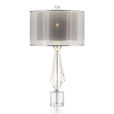 Sophisticated Crystal Lamp with Double Shade