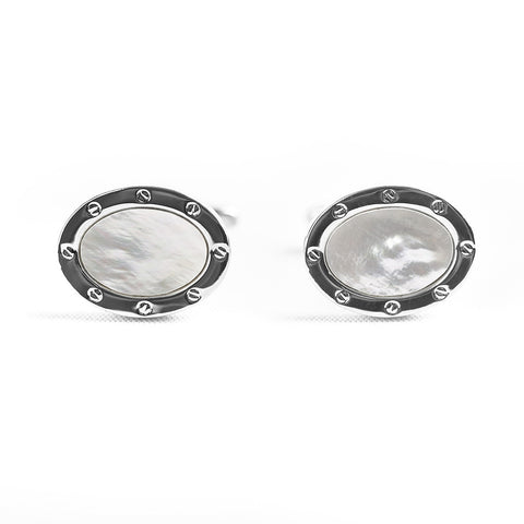Silver and Pearl Cufflink