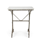 Vintage Garden Table with Marble Top