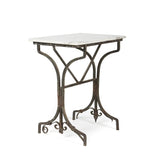 Vintage Garden Table with Marble Top