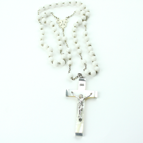 Mother of Pearl Rosary Necklace