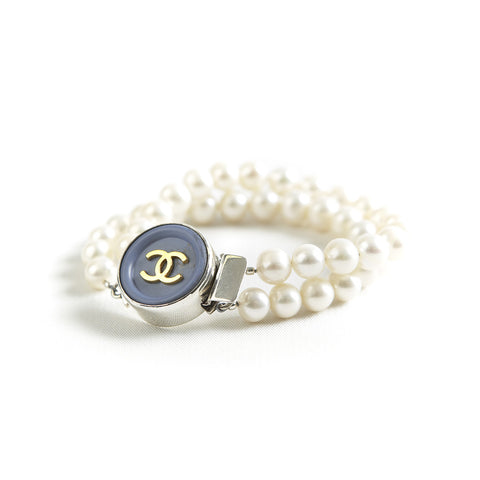 Blue and Gold Double Strand Chanel Bracelet