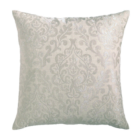 Damask Pillow Metallic Silver