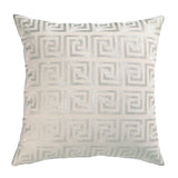 Greek Key Pillow Metallic Silver