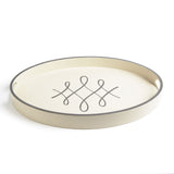 Script Oval Tray In Ivory