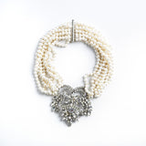 Rhinestone Necklace with Pearl Collar
