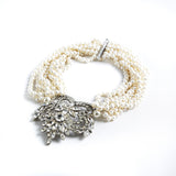 Rhinestone Necklace with Pearl Collar
