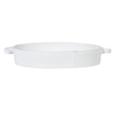 Lastra Handled Oval Baker White