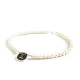 Single Strand Black Matte Gold Chanel Necklace