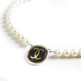 Single Strand Black Matte Gold Chanel Necklace