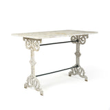 Marble Top Iron Garden Table